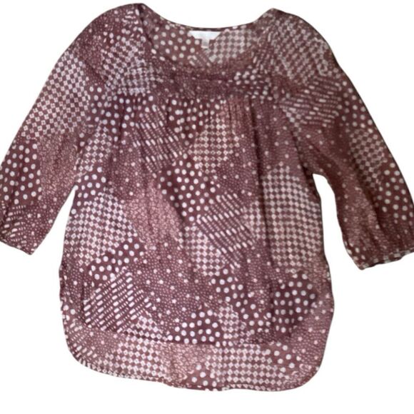 Lauren Conrad Blouse Peasant 3/4 Length sleeve Size M - Picture 5 of 5